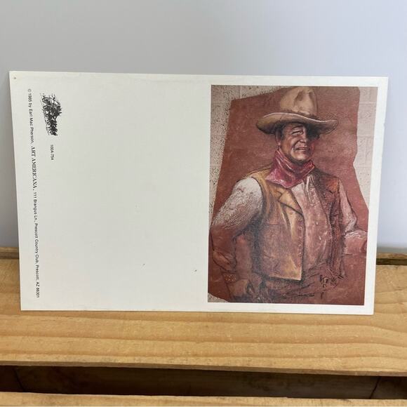 Vintage Greeting post cards John Wayne painting on flagstone by Earl Mac Pherson - Picture 1 of 5